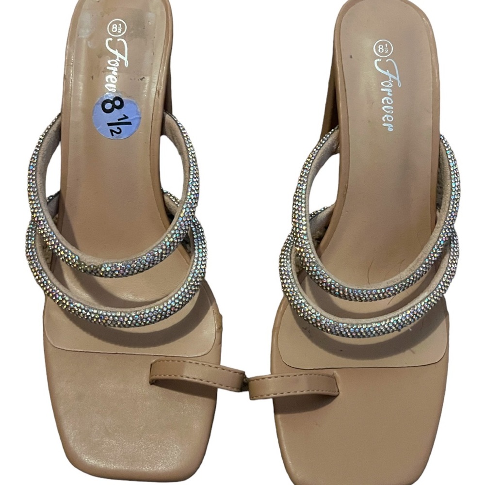 Forever bling kitten heels nude